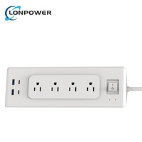 Bloc multiprise de bureau USB-C avec interrupteur, station de charge, 4 prises et 4 ports USB-A, rallonge de table avec 2 prises