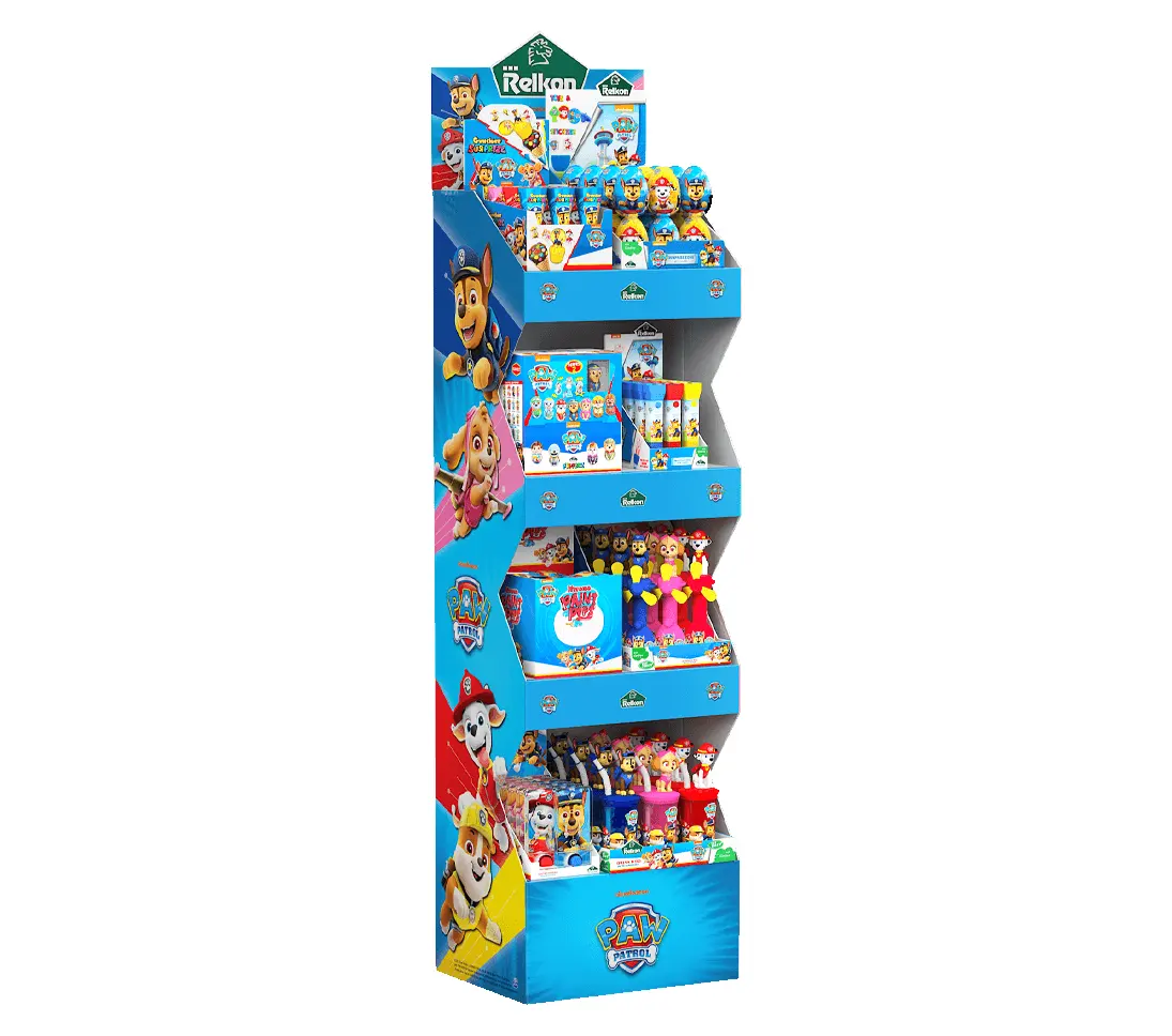 Custom Candy Snacks Beverages Pop Retail Floor Cardboard Display Stands Advertising PVC Foam Display