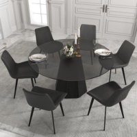 Voxhome Design italien moderne Simple dessus de table en verre ménage petit appartement Table à manger salle à manger moderne luxe meubles de maison