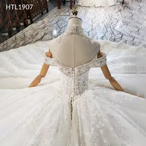 Jancember HTL1907 Gaun Pengantin Wanita, Dress Pagi Formal Ratu Bunga Payet Vintage untuk Pernikahan