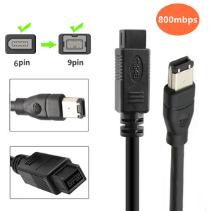 6/9 IEEE 1394 ไฟร์ไวร์ ยูเอสบี ประเภท <span class=keywords><strong>800</strong></span> ถึง 400 สายเคเบิลอะแดปเตอร์ 6 พินถึง 9 พินแกนทองแดง 1.8 เมตร - Product Image 1