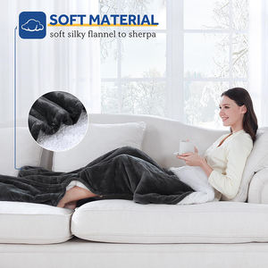 Manta Eléctrica con Bolsillo para los Pies, de Franela y Felpa Sherpa para Cama y Sofá, Manta Eléctrica Cálida para Invierno - Product Image 6