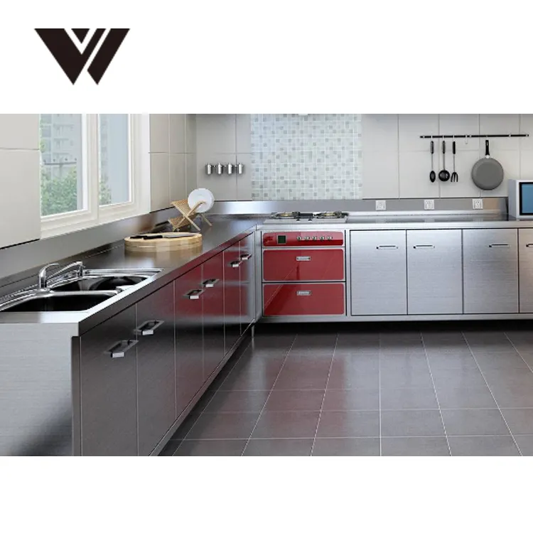 2020 NINGBO WELDON New Custom Made High Quality Outdoor Stainless Steel modular Kitchen Cabinet Design with stove and water tank