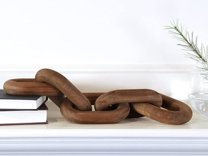 Chaîne décorative <span class=keywords><strong>en</strong></span> <span class=keywords><strong>bois</strong></span> d'acacia sculpté à la main, style rustique et champêtre, pour <span class=keywords><strong>table</strong></span> <span class=keywords><strong>basse</strong></span> et étagères à livres - Product Image 3