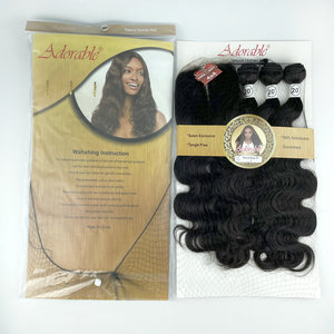 Meilleures ventes en ligne, Adorable, Cheveux synthétiques ondulés (Body Wave) avec mélange de fibres animales, 22, avec closure offerte - Product Image 2