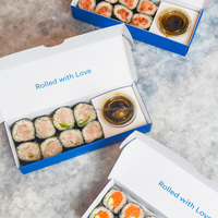 Boîte d'emballage écologique pour sushis, gâteaux, donuts, biscuits, brownies, pâtisseries, boîtes en papier avec inserts