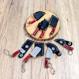 Cuchillo de bolsillo Damasco, mini cuchillos de chef EDC, juego de cuchillos pequeños, cortador tipo machete, llavero para abrir paquetes, abridor de cajas - Product Image 1
