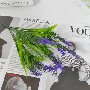 ดอกลาเวนเดอร์7ต้นมีสีม่วงสำหรับตกแต่งในร่มกลางแจ้งดอกประดิษฐ์สำหรับฤดูขายส่ง - Product Image 5