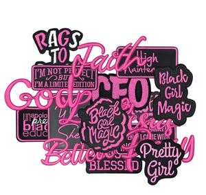 Patch brodé imperméable en toile édition limitée « Jesus Pray Believe » rose vif, style western <span class=keywords><strong>cowboy</strong></span> amusant - Product Image 1