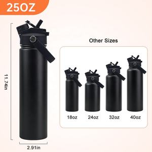 Garrafa de Água Reutilizável de Aço Inoxidável Isolada a Vácuo de 25oz com Canudo, Livre de BPA, Personalizada para Esportes - Product Image 6
