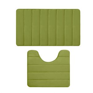 Ensemble de 2 tapis de salle de bain pour la maison et l'hôtel, en polaire corail doux, tapis de toilette en forme de U, antidérapant, super absorbant, épais et moelleux - Product Image 3