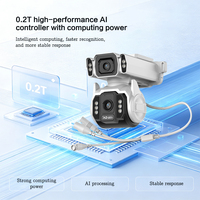 Caméra de sécurité extérieure WiFi double objectif OEM ODM 4MP avec suivi humain, détection, vision nocturne couleur, audio bidirectionnel et capteur CMOS