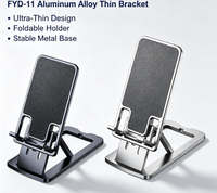 Support de téléphone de bureau en aluminium multi-pliable avec bras télescopique réglable en hauteur et base creuse pour dissipation thermique