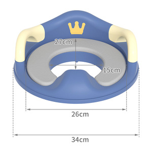 Children's Toilet Seat Extra <b>Large</b> Soft Potty Seat For Toddlers 1-2 Years PP Material With Handles And Crown Design - Product Image 1