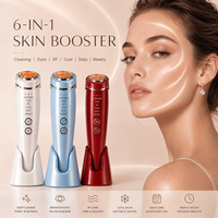 Appareil de beauté 6 en 1 pour raffermir la peau, masseur facial et du cou chaud/froid, anti-âge, lifting du visage, raffermissement, lissage des rides