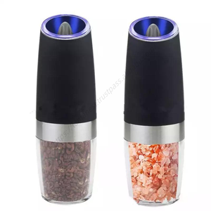 Moulin à sel et à poivre automatique à gravité avec lumière LED bleue, vente en gros, offre spéciale - Product Image 1