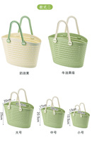 Paniers à linge sales multifonctionnels pour la maison Panier de rangement pour légumes portable avec poignée en plastique souple