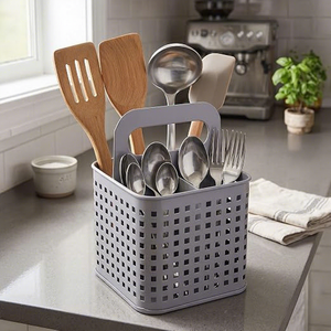 Panier de rangement pour ustensiles de cuisine, design minimaliste, durable, type sur pied - Product Image 1