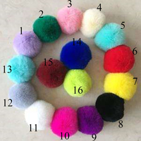 Pompon coloré en boule de fourrure de lapin artificiel de taille multiple en vente en gros pour bricolage pince à cheveux accessoires de vêtement