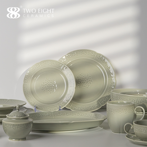 Exquisito plato de fruta pequeño ecológico, platos para aperitivos, gres de pie alto, vajilla japonesa, <span class=keywords><strong>restaurante</strong></span> de oficina de grado alimenticio - Product Image 1