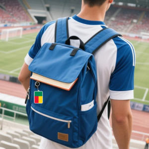 Porte-clés drapeau du <span class=keywords><strong>Bénin</strong></span> 3x4.3cm petit porte-clés avec accessoires à rayures vertes, rouges et jaunes - Product Image 4