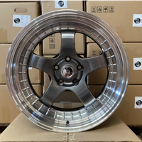 Vente en gros usine Jantes en alliage coulé 18 pouces 8.5J 9.5J 5 trous 5x114.3 ET35 à déport profond, lèvre usinée rivetée, Jantes tuning JDM 5039
