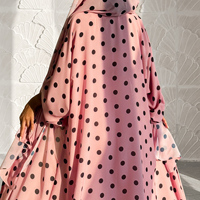 Nouvelle Collection 2026 MEXIZO : Cardigan Chic à Pois avec Hijab, Abaya Musulmane Longue et Modeste pour Femme, Tenue Islamique Élégante