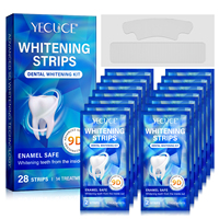 Kit dentaire de blanchiment 9D personnalisé YECUCE, 28 bandes, blanchiment intense, forte adhérence, marque privée, blanchiment sûr