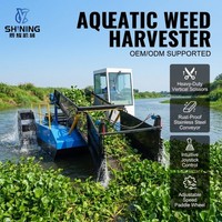 Unité de coupe modulaire pour la récolte des plantes aquatiques et du jacinthe d'eau, facilement transportable en conteneur