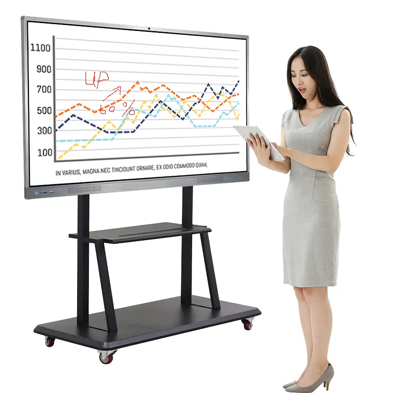 Lcd Touch Screens Monitor 55 Inch Wall Mounted Totem Display Panel Digital Android Interactive 20 Points Touch Board