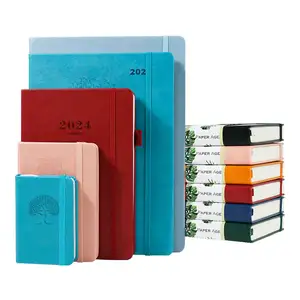 2024 2025 A5 Promotion Custom Logo Hochwertiges Custom Personal ized Notepad Journal Hardcover PU Leder Notebook