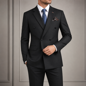 Blazer da <span class=keywords><strong>Uomo</strong></span> su Misura a Doppio Petto con 4 Bottoni e Scollo a V, Stile Italiano, Vestibilità Aderente, per Affari, Cerimonie e Matrimoni - Product Image 4