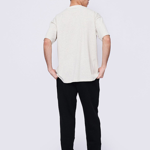 T-shirt da uomo con <span class=keywords><strong>stampa</strong></span> <span class=keywords><strong>su</strong></span> richiesta t-shirt Dropshipping in cotone 100% oversize Casual con spalle cadenti Customdigital in bianco t-shirt - Product Image 3