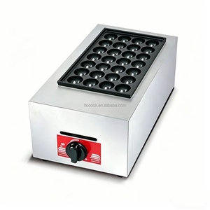Máquina de Takoyaki Portátil Comercial ITO T-77A de Acero Inoxidable con Placa Antiadherente Individual de 28 Agujeros para <span class=keywords><strong>Horno</strong></span> de Bolas de Pescado - Product Image 1