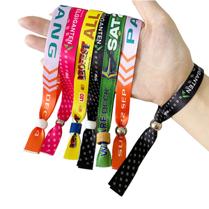 Bracelets promotionnels écologiques ajustables en plastique pour événements, fêtes, festivals, concerts, bracelets tissés en tissu personnalisés - Product Image 5