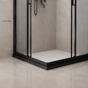 <span class=keywords><strong>Cabine</strong></span> <span class=keywords><strong>de</strong></span> <span class=keywords><strong>douche</strong></span> carrée gain <span class=keywords><strong>de</strong></span> place, verre 8 mm, cadre noir mat, étanche, installation facile - Product Image 4