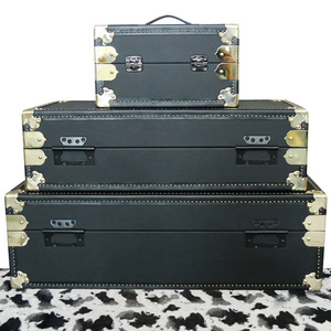 Ensemble de 7 valises en bois, coffres de rangement, valises en cuir, style russe, pour fêtes d'anniversaire et mariages - Product Image 4