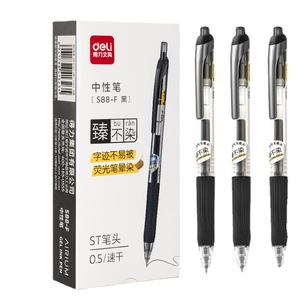 Deli S88-F Gel Pen 0.5mm ST Tip Quick Dry Black Ink for Student Office Use - Product Image 5