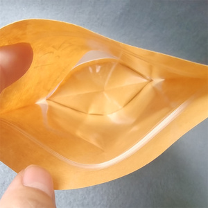 Thiết kế mới compostable túi phân hủy sinh học đóng gói dây kéo kraft giấy bao bì túi thực phẩm đứng lên túi - Product Image 5