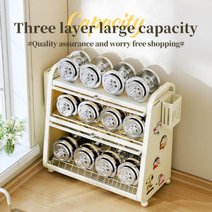 CST <span class=keywords><strong>armadietto</strong></span> da banco in metallo personalizzabile antipolvere piatto e ciotola portaoggetti da cucina armadio stoviglie porta porta oggetti - Product Image 5