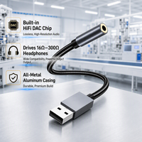 Amplificateur de casque USB DAC portable neuf, décodage audio sans perte, corps entièrement en aluminium, câble tressé en nylon, OEM, fourni par l'usine
