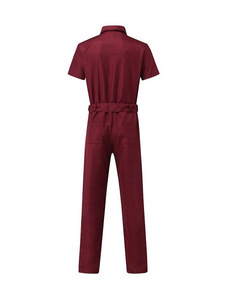 Trabajador hombres auto <span class=keywords><strong>tienda</strong></span> reparación lavado <span class=keywords><strong>de</strong></span> coches <span class=keywords><strong>trabajo</strong></span> uniforme ropa <span class=keywords><strong>de</strong></span> <span class=keywords><strong>trabajo</strong></span> bordado cintura manga corta overol - Product Image 4