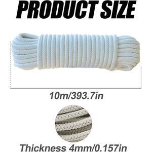 Corde tressée en coton naturel multi-usage, écologique et flexible pour usage intérieur et extérieur, idéale pour cordes <span class=keywords><strong>à</strong></span> <span class=keywords><strong>linge</strong></span> et fils de couture DIY - Product Image 3