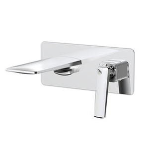 Hiện Đại Duy Nhất Xử Lý Brass Thác Tap 2-Lỗ Tường Gắn Kết Lưu Vực Vòi Nước Cho Phòng Tắm Phong Cách Tường Cố Định Vòi Nước Xử Lý Duy Nhất - Product Image 2