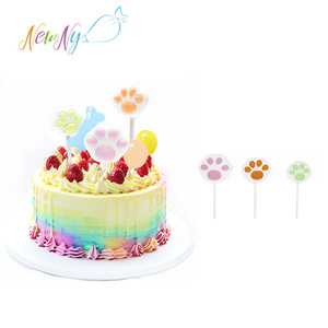 Handmade Edible <strong>cat</strong> Dog Paw Cake Decorations Kids Baking Accessories Cupcake Toppers Manufacturer High Quality - Product Image 1