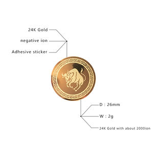 Parche Metálico de Oro de 24K con Iones Negativos Hoonni, Energía Cuántica Escalar de 1500cc, Anti Radiación EMF, 26mm de Diámetro, Adhesivo para Móvil - Product Image 2