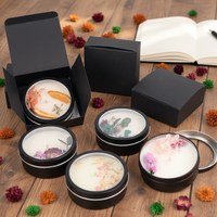 LunaLith – Bougies parfumées en boîte métallique noire en gros avec cire de soja naturelle – Bougies et parfums d'intérieur pour faibles quantités minimales de commande (MOQ) et marque privée