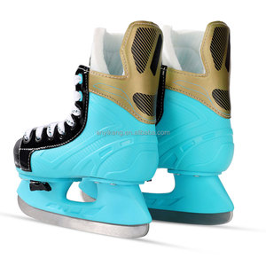 Patins <span class=keywords><strong>de</strong></span> <span class=keywords><strong>hockey</strong></span> sur glace à la mode bleu ciel avec lame <span class=keywords><strong>en</strong></span> acier inoxydable et maille respirante, Offre Spéciale et haute technologie - Product Image 3
