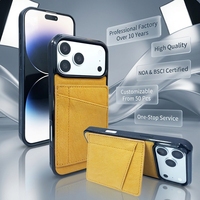 Étui portefeuille en cuir PU vintage de qualité supérieure pour iPhone 15-18 Pro Max, avec protection antichoc à 360 degrés