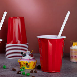 Skydear 16 Oz Rode Wegwerp Plastic Feest Drinkbekers Voor Verjaardag Afstuderen Halloween Drinkt Frisdrank Punch Barbecues Picknicks - Product Image 5